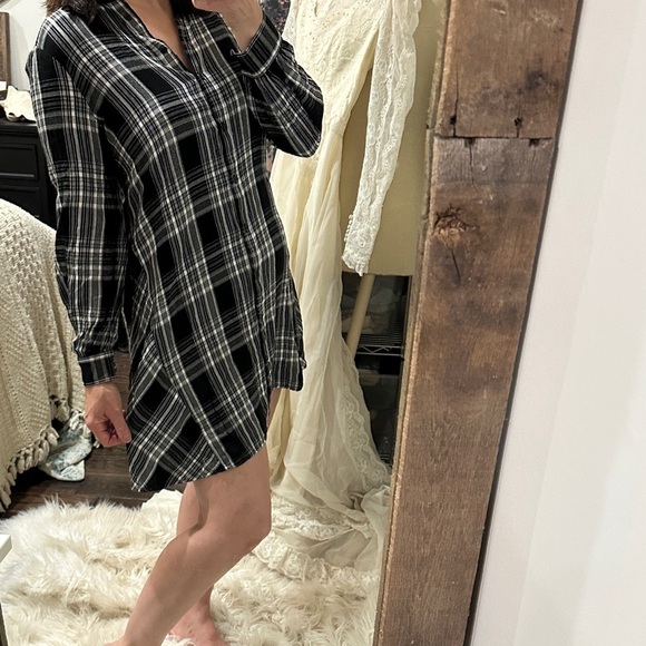 Lou & Grey by Loft Plaid Black and White Women's Dress size small - Picture 2 of 8